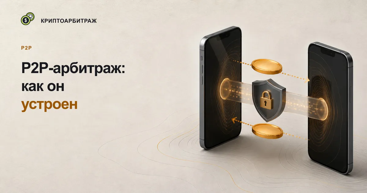 Две руки обменивают токен и банковскую карту через запертый прозрачный эскроу-бокс
